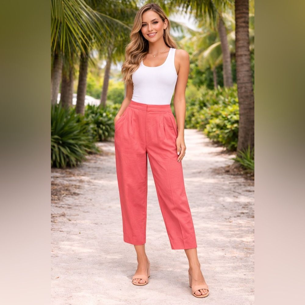 Carter Club Stylish Pink Cropped Pants Sz 10 - Picture 1 of 9